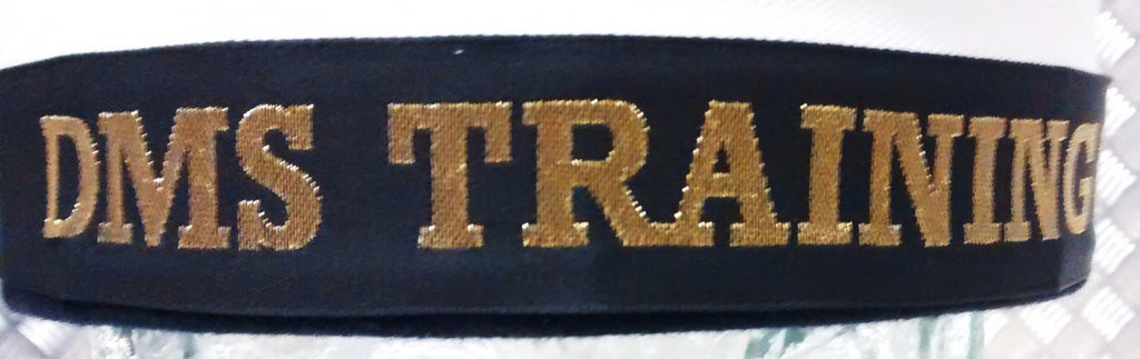 Genuine British Royal Navy RN Pork Pie Cap Tally "D.M.S Training Centre" - New