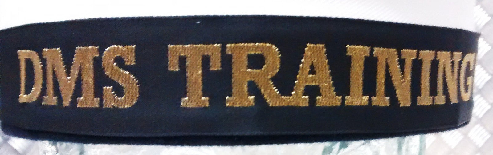 Genuine British Royal Navy RN Pork Pie Cap Tally "D.M.S Training Centre" - New