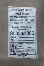 RAF No6 Airforce Jacket Mans Fully Buttoned with Cloth Belt Size 100cm Regular