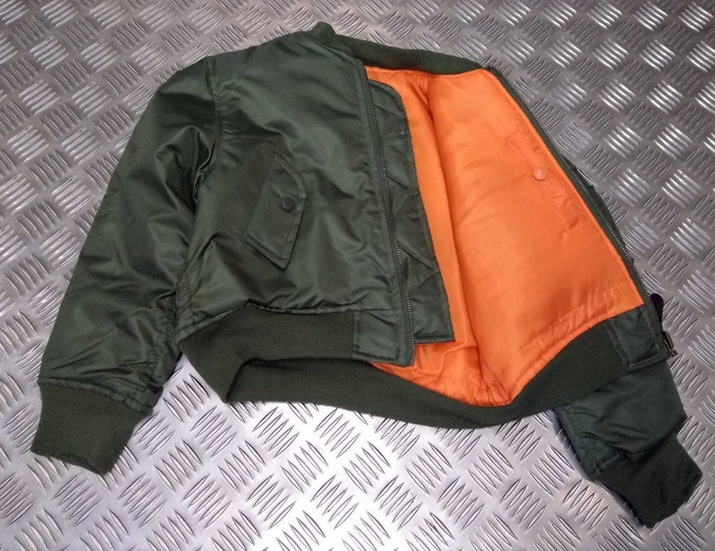 RAF Kids Army Royal Air Force MA1 Flight Pilot Bomber Style Childrens Flying Jacket - NEW