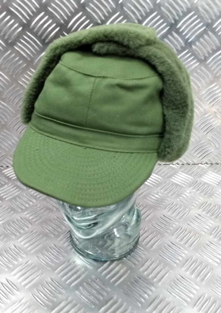 Swedish OD Green Cold Weather Dog Trapper Hat 57cm - NEW
