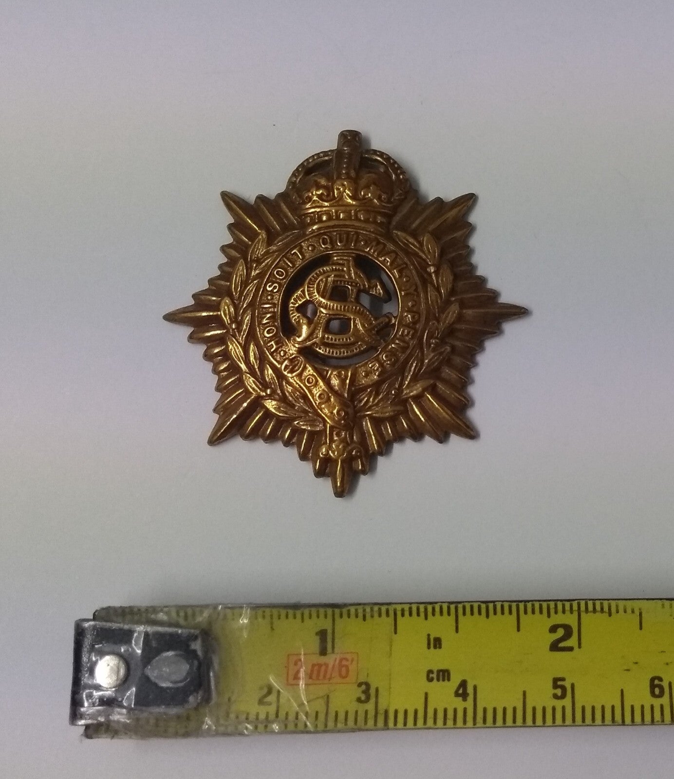 Vintage Kings Crown RASC British Army Issue Service Corps Insignia Metal Badge