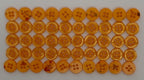 50 Vintage Buttons 4 Hole Shirt / Shank Anchors Pearlesque Aroma Orange 10.9mm