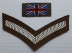 Rank Chevrons FAD British Insignia 1 Bar Lance Corporal UK Flags 1 Pair