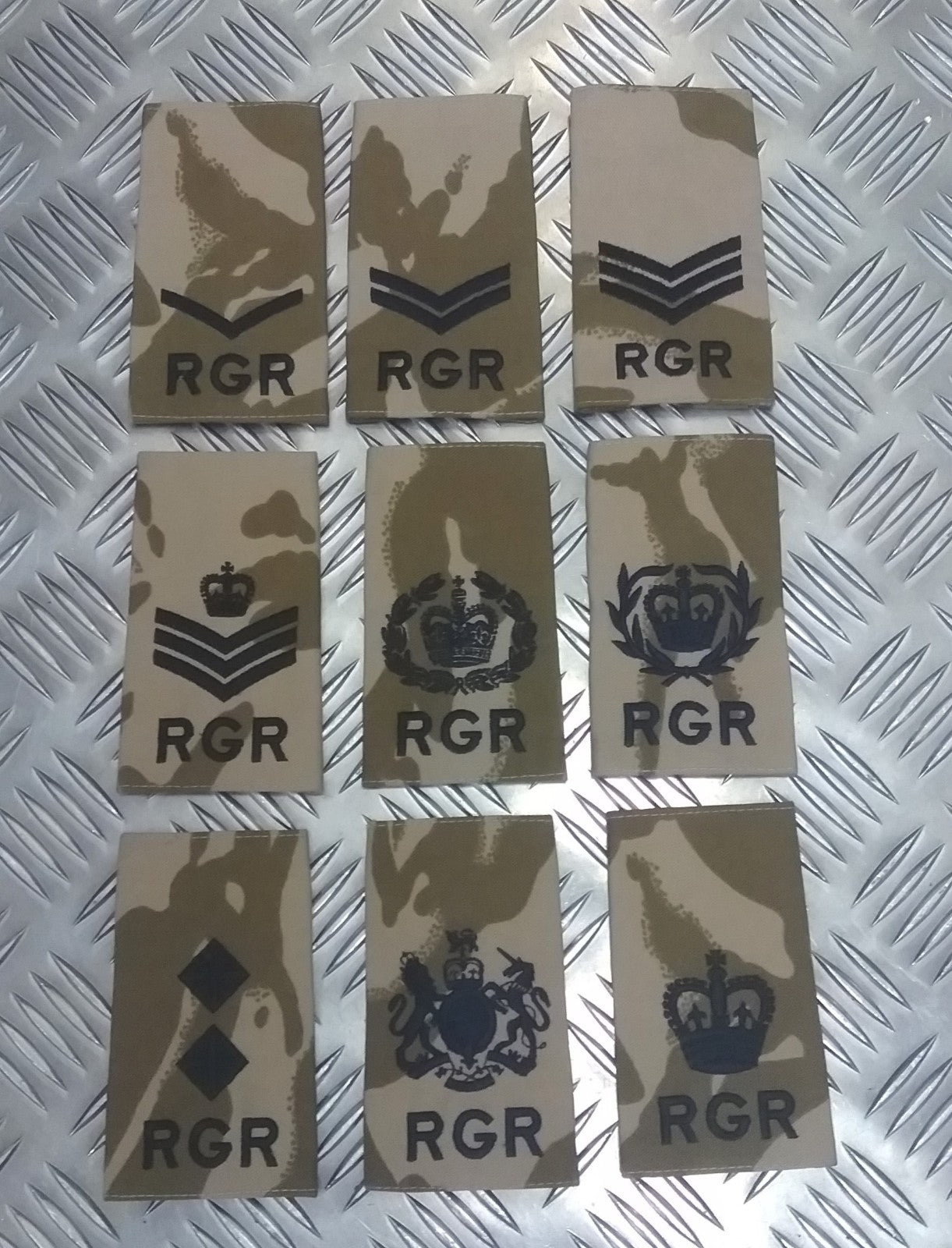 British Army Royal Gurkha Rifles Regiment DDP Desert Rank Slide Various