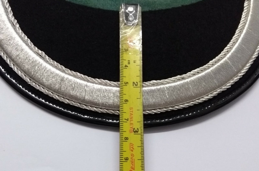Genuine British Made Senior Officer 1/2" Silver Braid Dress Cap Peak New