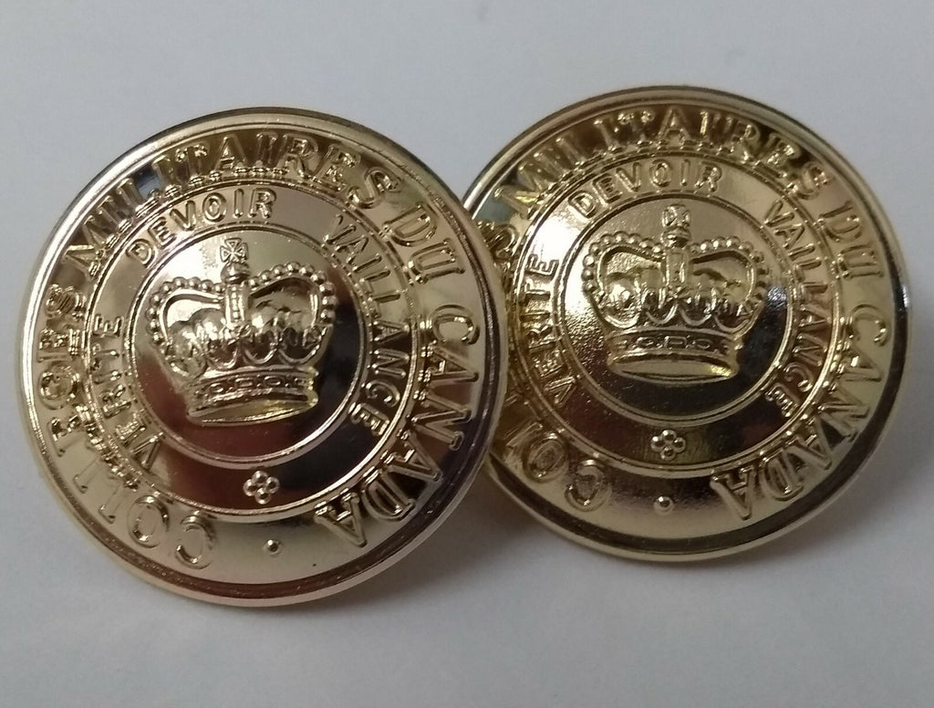 Genuine Canadian RMC CMR College 25mm Large Dress Buttons X10 ASBT135