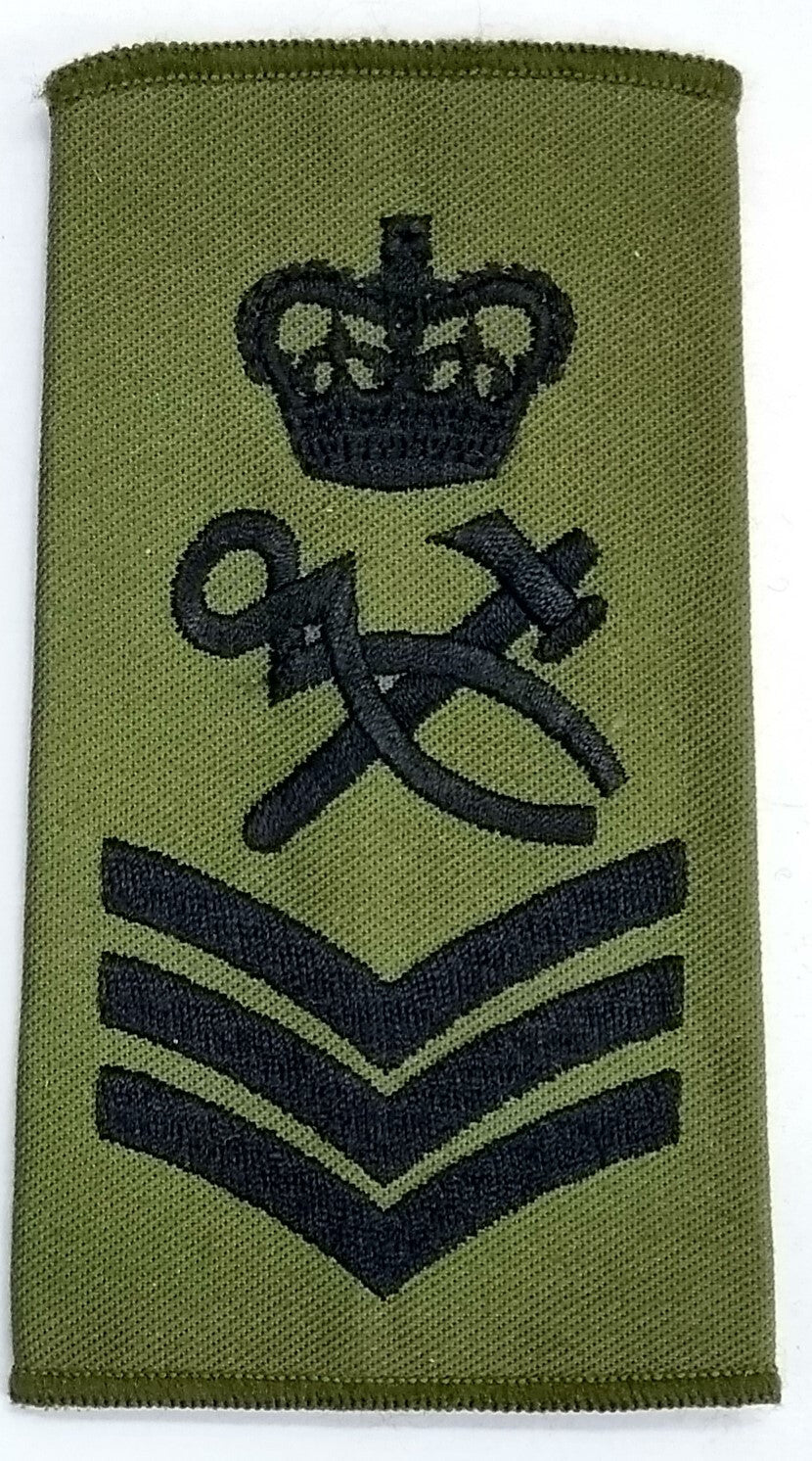 British Army OD Green Staff Sergeant Artificier Rank Slide - NEW