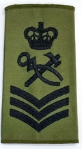 British Army OD Green Staff Sergeant Artificier Rank Slide - NEW