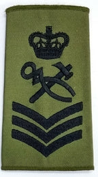British Army OD Green Staff Sergeant Artificier Rank Slide - NEW
