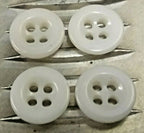 Naval White Plastic Buttons Vintage Genuine Issue 4 Hole X 4 14mm
