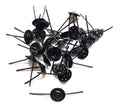 50 Black Rosette Two Prong Fitments Metal Small Grown Rose Heads Job Lot