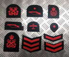 Royal Navy Red on Black Embroidered Assorted Branch Qualification Rank Badges