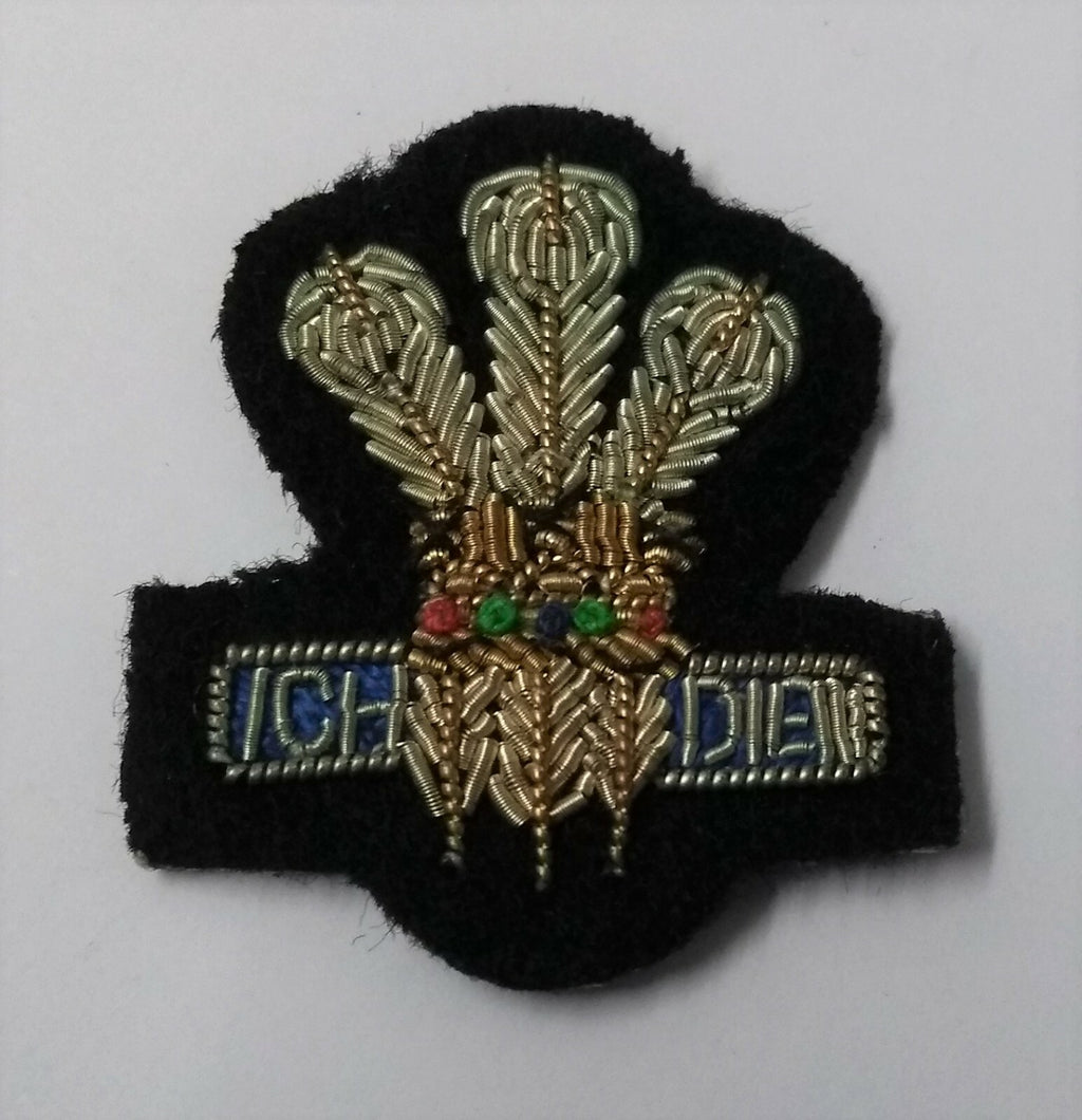 Genuine British Army Mess Dress Wire Braided Prince of Wales Feathers