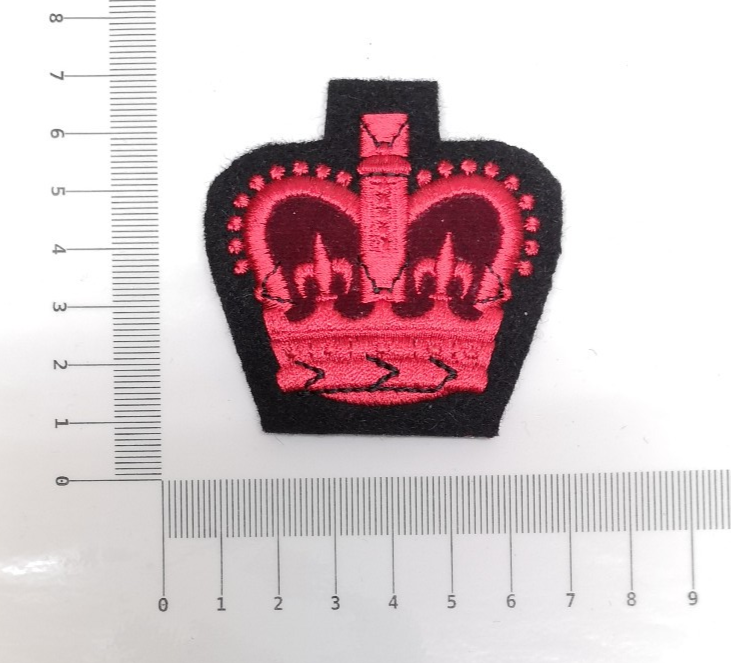 Colour Sergeant CSGT WO Class 2 Patch Crown Scarlet on Dark Blue