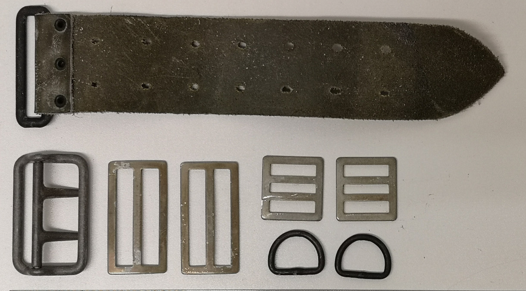 Webbing Belt Double Prong Buckle Slider & Buckles D Rings Vintage issue