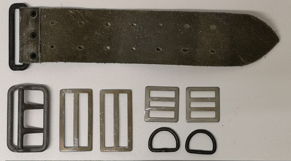 Webbing Belt Double Prong Buckle Slider & Buckles D Rings Vintage issue