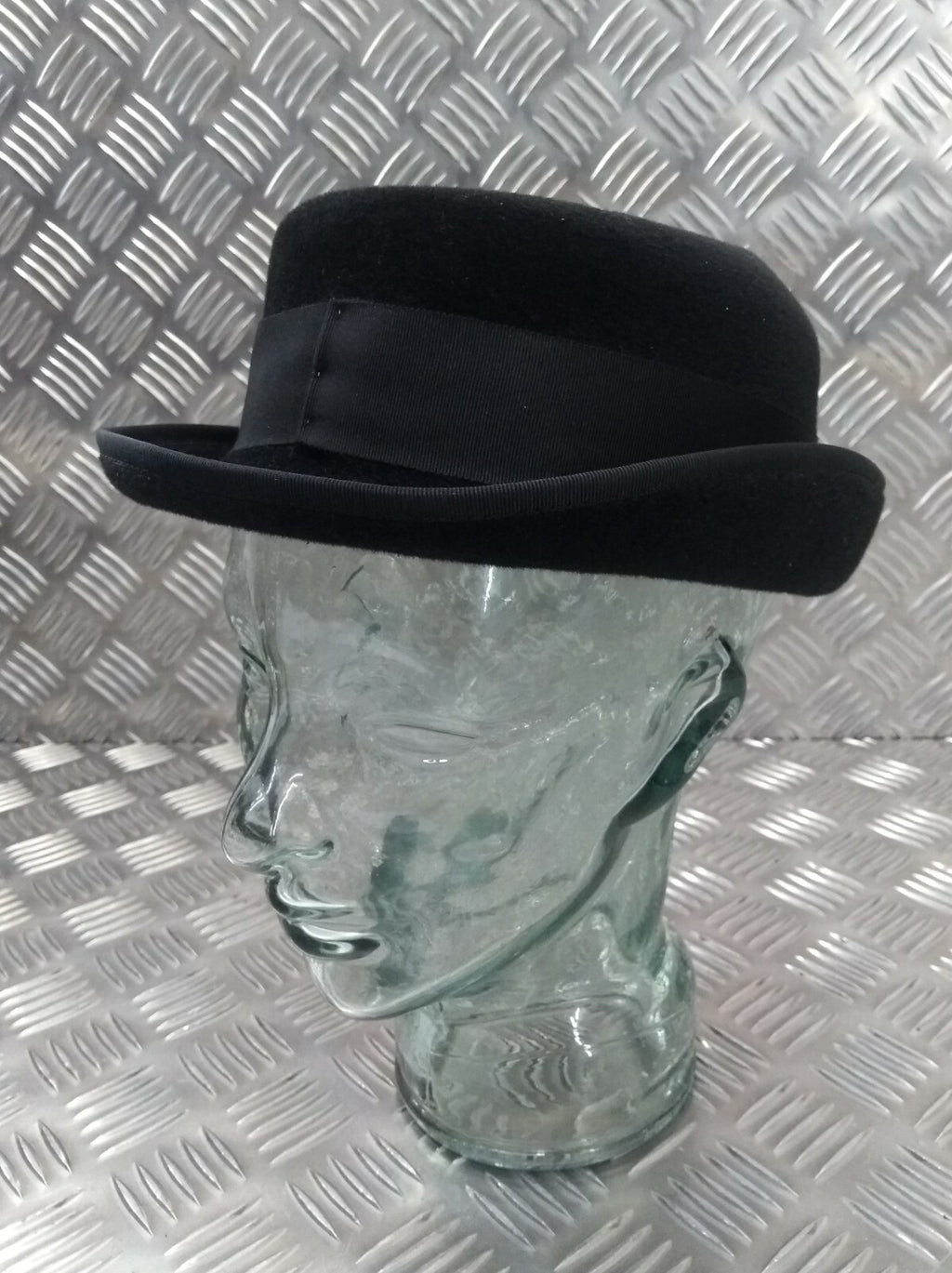 Genuine UK Made Failsworth Black Fashion Felt Hat Curled Rim Small FWS1