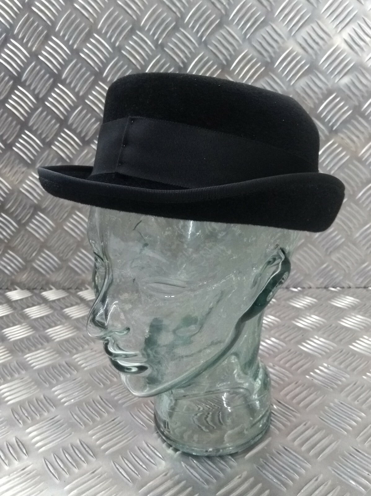 Genuine UK Made Failsworth Black Fashion Felt Hat Curled Rim Small FWS1