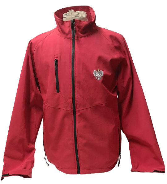 British Army Red Base Layer Soft Shell Jacket with Polish Eagle and Number 7 Insignia Size L
