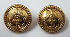 Genuine Issue Navy Eagle and Anchor Insignia Ring Back Buttons X2