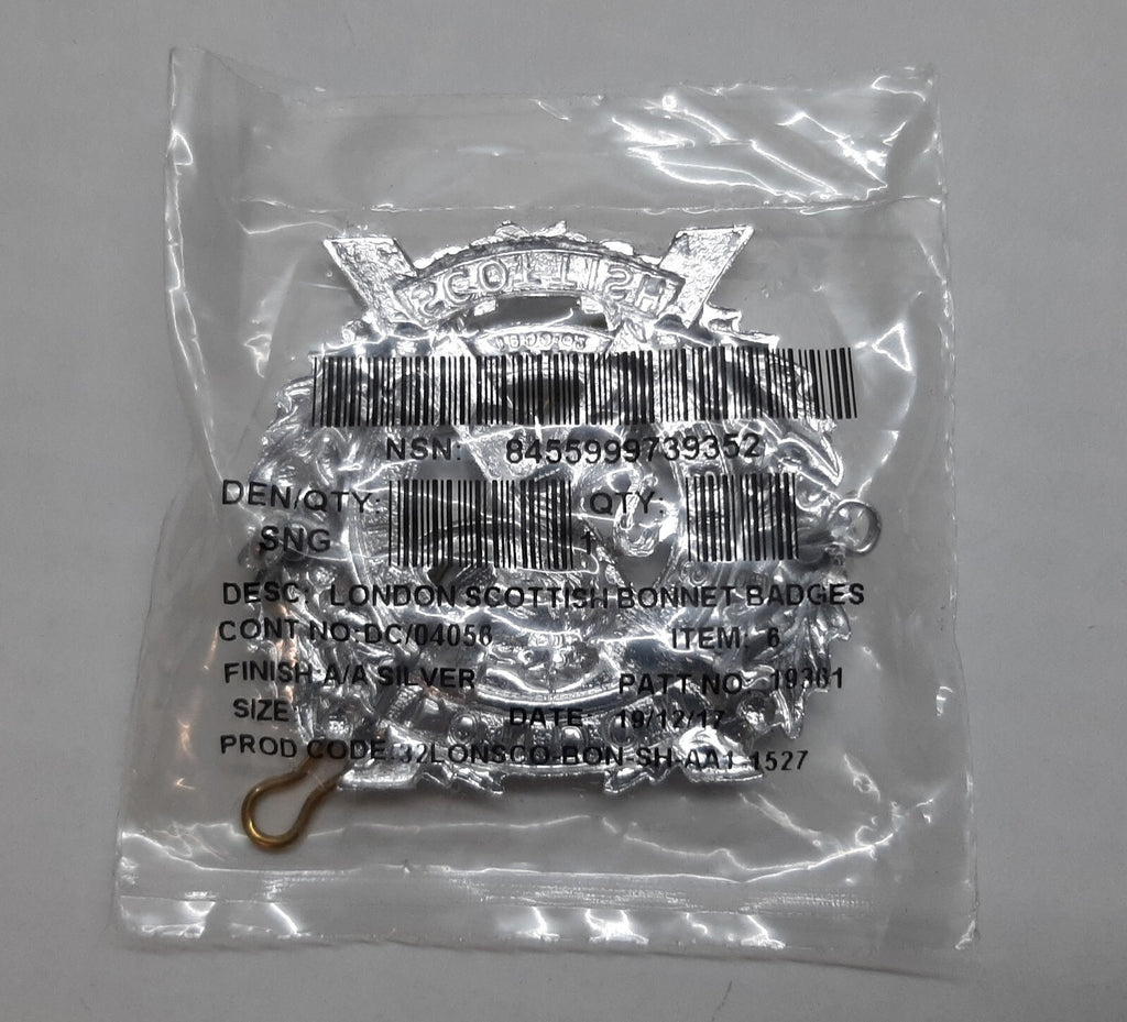 London Scottish Badge for Bonnet Glengarry or Similar Headwear