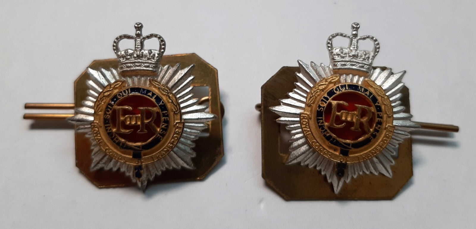 Vintage RCT Collar Badges British Army Old Pattern The Royal Corps of Transport