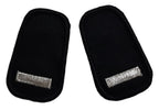 Rank Collar Badges 1 Silver Bar on Black With Metal Clip Fixings 1 Pair