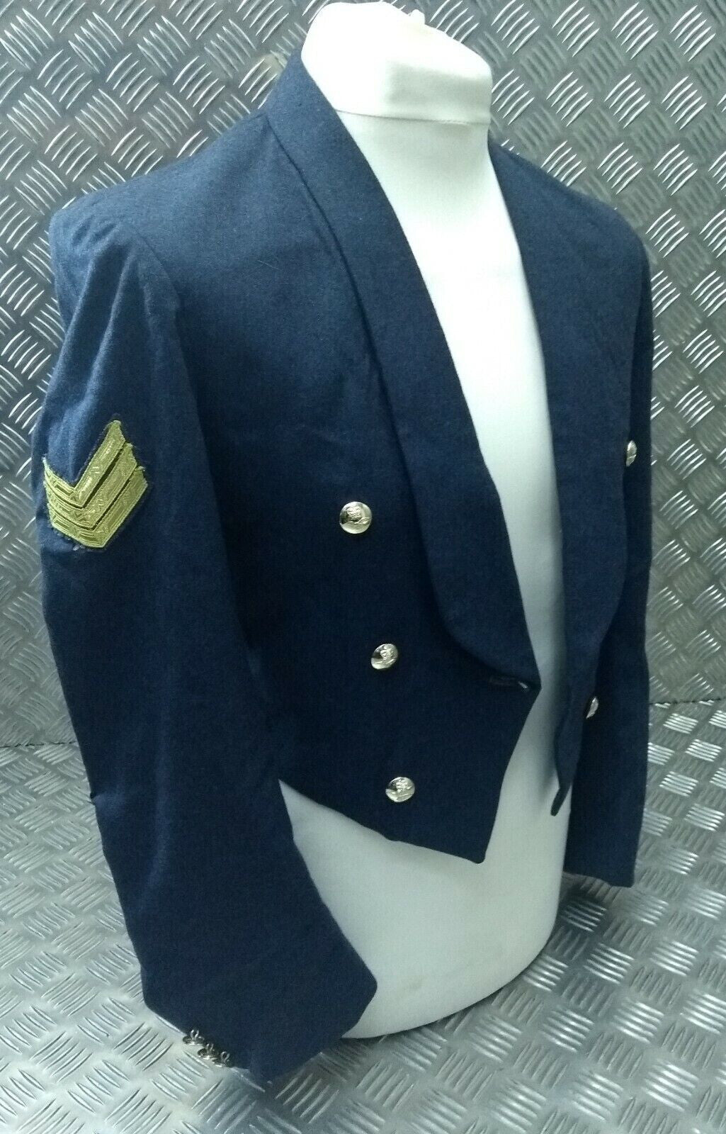 RAF Royal Air Force Vintage Mess Jacket Airforce Blue Grey AKROTIRI Cyprus With Arm Badge Faulty