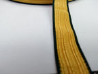 Gold Coloured Braid / Lace / Ribbon with Green Border 15mm Genuine British Made