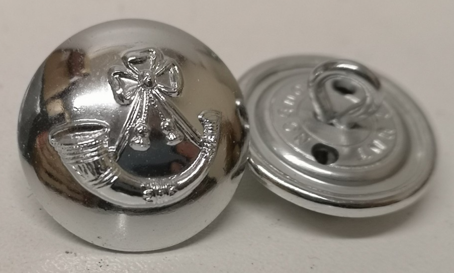 Light Infantry insignia Buttons Chrome / Silver 30L x4