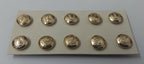 Gold Ring Buttons, Reef and Hand Holding Torch. 12mm x 10- NEW
