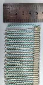 Silver & Light Blue Mylar Thread Fringe 45mm Drop / Epaulette Fringe