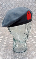 Genuine British QARANC Blue Grey Wool Beret Red Tear Drop Tab New