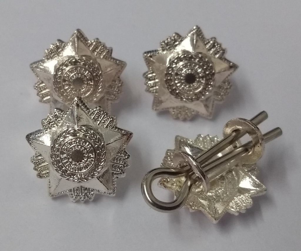 Bersedia Berkhidmat Pips For Officers Silver Coloured With Split Pin Fixings 2Pr