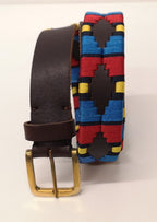 British Army Royal Artillery RA Leather Polo Belt with Brass Buckle Militaria