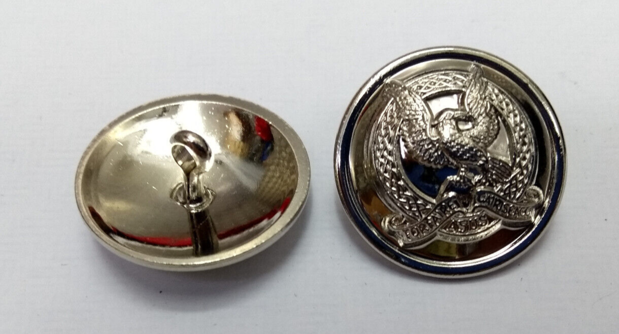 Irish Air Corps Buttons Shank Ring Back Type, set of 8 - NEW