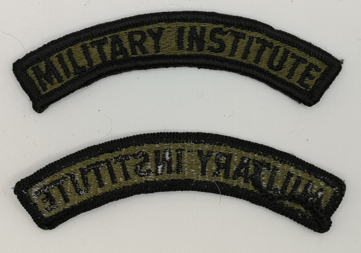 US Institute Black on Olive Shoulder Sleeve Insignia x2