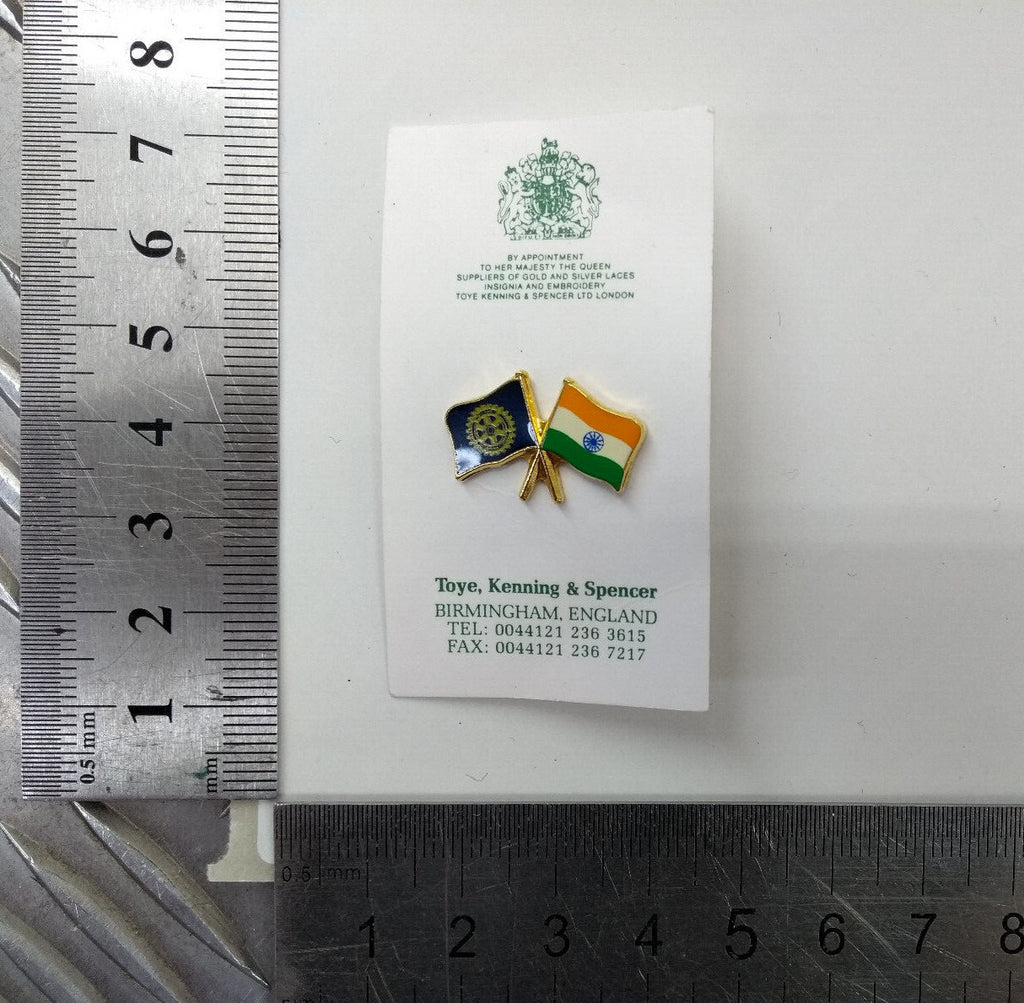 Rotary International Club & India Twin Flags Lapel Pin Badge - NEW