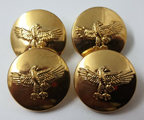 Genuine Issue Spread Wing Eagle Insignia Ring Back Buttons X4 V0402