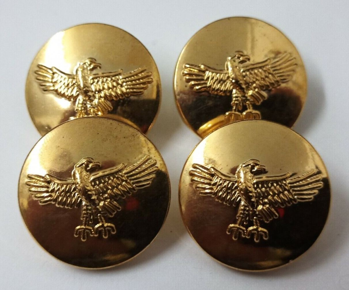 Genuine Issue Spread Wing Eagle Insignia Ring Back Buttons X4 V0402