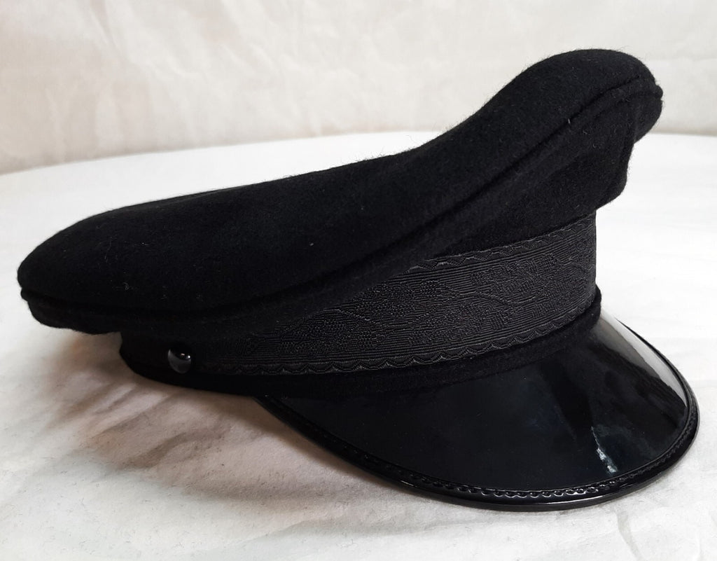 Army Cap No1 British Black Officers Oak Leaf Band By Montague Headwear 55cm
