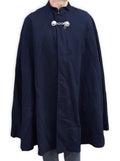 Vintage British Cape Navy Blue Wool With Chrome Lion Head Clasp Size XL