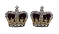 Rank Crowns British Officer Insignia Silver & Gold Long Wires 1 Pair