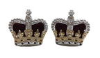 Rank Crowns British Officer Insignia Silver & Gold Long Wires 1 Pair