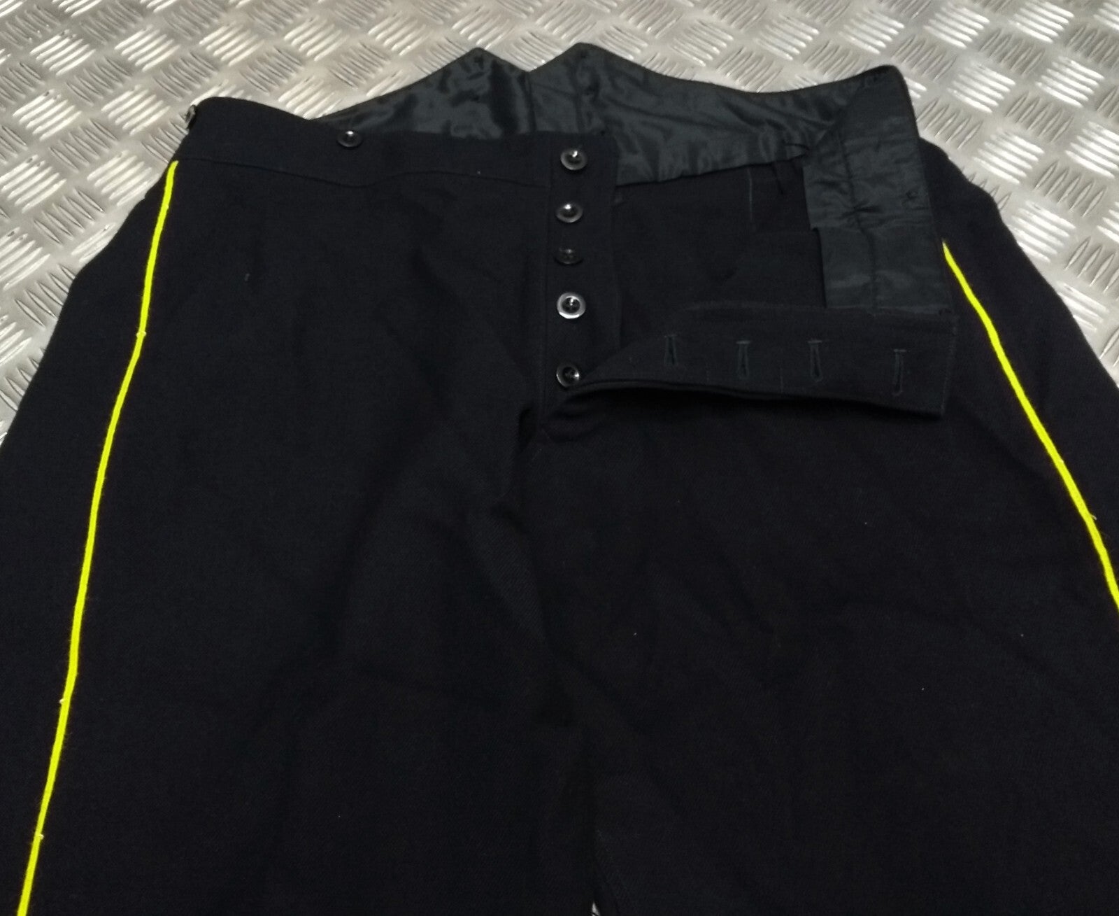 No1 Dress Trousers Bandsman Double Yellow Piping Loose Fit Uniform Waist 37"
