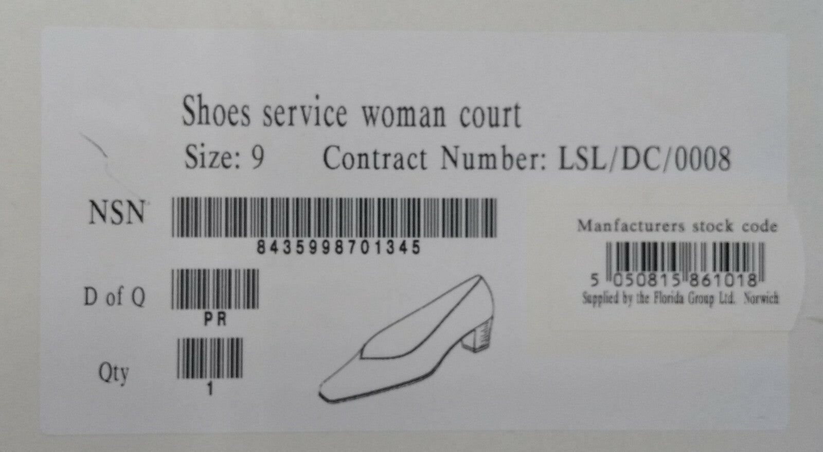 Genuine British WRAF WRAC WRNS Issue Service Court Leather Shoes All Sizes FS45