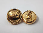 Genuine Gold Looped Back Officers Rope Edged 15mm Buttons V1476 X2