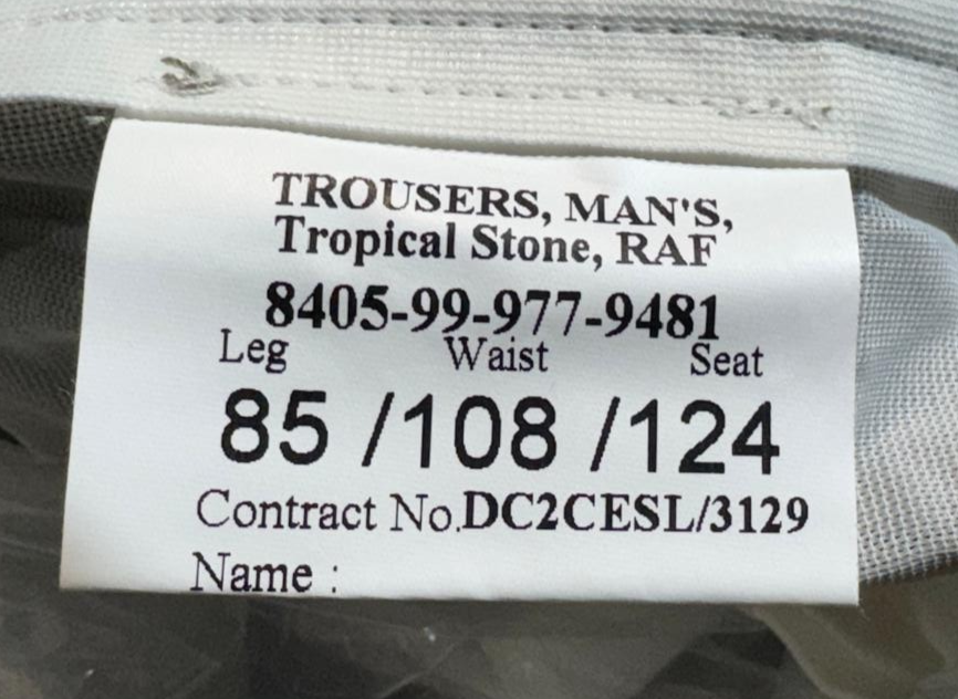 Tropical Stone Trousers Sand / Beige Safari Pants Air Force Pattern Asst Sizes