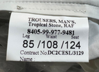 Tropical Stone Trousers Sand / Beige Safari Pants Air Force Pattern Asst Sizes